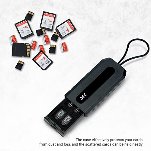 Portable Memory Card Case Holder for 6 SD SDHC SDXC Cards and 12 Micro SD TF Cards, Anti-Shock SD Card Case with Easy Push-Pull Design - size: For SD Card x 6