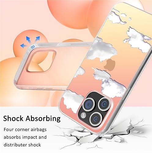 I-MGAE-IN-AR Phone Hard Case 6.7 inch Compatible with iPhone 15 Pro Max Case 2023 Release Slim Cystal Clear Holographic White Cloud Women Girls, Hard PC Shockproof Protective Design - color: Iridescent cloud, size: iPhone 15 Pro Max