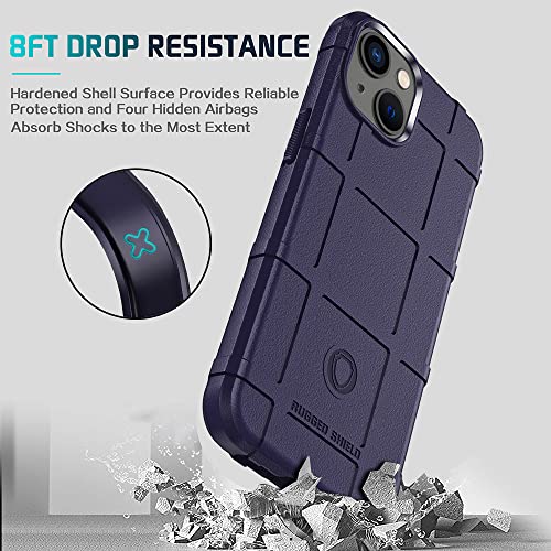 Rugged Shield 8ft Drop Proof TPU Thick Armor Tactical Protective Case Compatible with iPhone 14 (6.1 inches) - Deep Purple - color: Deep Purple, size: iPhone 14