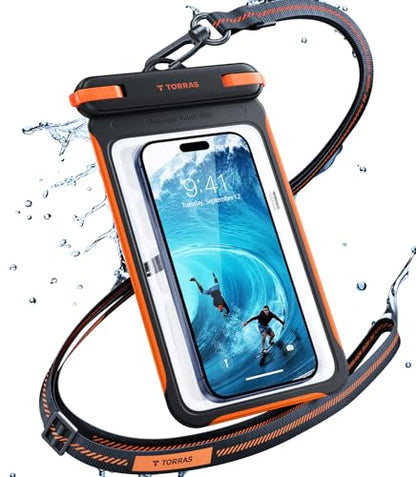 TORRAS IPX8 Waterproof Phone Pouch Floating, Underwater Touch Screen, Black | Waterproof Phone Case with Lanyard, Universal Dry Bag, Fits iPhone & Samsung, Snorkeling, Beach, Cruise, Travel, 7.0 Inch - color: 1 Pack-Black