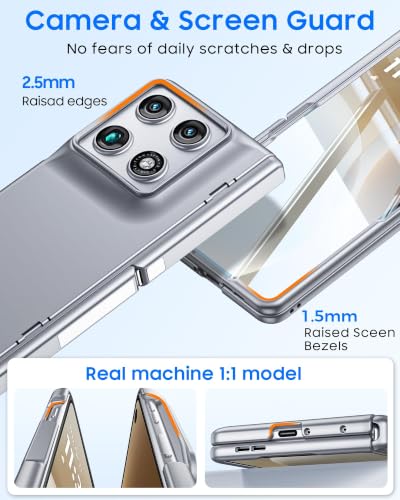 GooseBox for Motorola Razr Fold Case 2026 Phone Case Built-in Screen Protector & Hinge Protection & Hidden Kickstand Razr Fold Case with Full Body Shockproof Protective Phone Case Gray - color: Gray