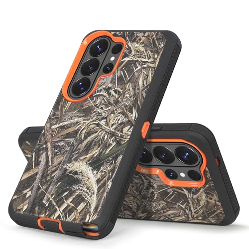 Compatible for Samsung S26 Ultra Rugged Case with Belt Clip Holster & Built-in Screen Protector, Heavy-Duty Full-Body Shockproof Cover, Military-Grade Protective Case (Camo) - color: Camo
