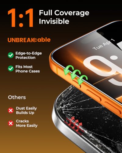 UNBREAKcable iPhone 17 Pro Max Full-Coverage Screen Protector - 3 Pack - size: iPhone 17 Pro Max