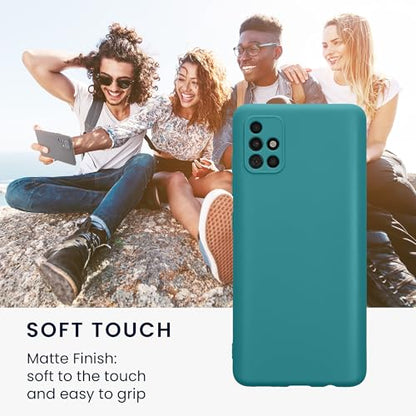 kwmobile Case Compatible with Samsung Galaxy A51 Case - Protective Slim TPU Phone Cover - Soft Matte Finish - Teal Matte - color: teal matte, size: Galaxy A51