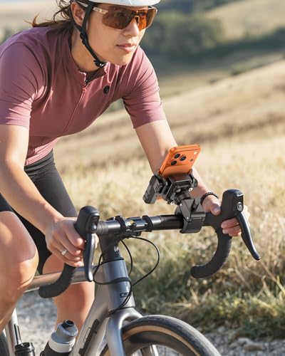 OMOTON BK01 Anti-Vibration Bike Phone Mount, Quick Lock for Riders - color: 3-Orange