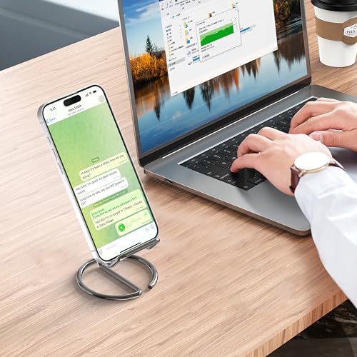 Metal Cell Phone Stand for Desk, Cute One-Piece Phone Holder, Stable Desktop Display Dock for iPhone, iPad, Samsung, Tablets & All Mobile Phones, Gray - color: Gray