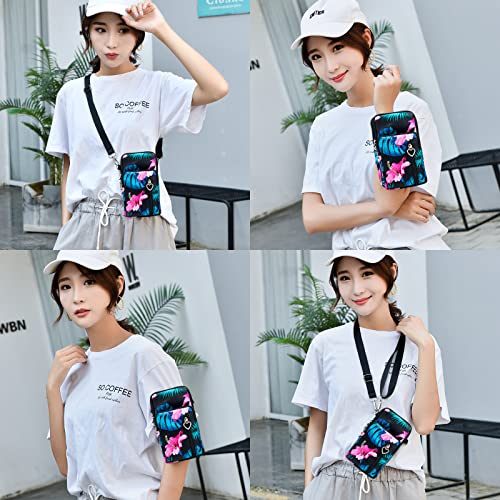 BIAOTIE Lightweight Small Crossbody bags Cell Phone Purses Travel Pouch Shoulder Bag for Women - color: Black Pink Flower