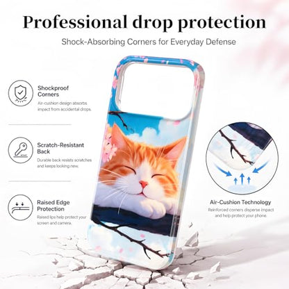 Compatible with with iPhone 17 Pro Max, 2025 Anti-Yellow Ultra Transparent Soft TPU Phone Case, Shockproof Anti-Slip Slim Lightweight Full Coverage Protective(Cat) - color: Cat