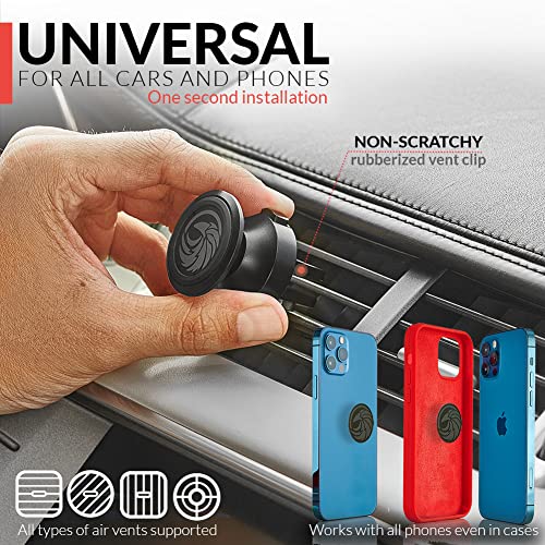 New 2026 Magnetic Cell Phone Holder for Car Vent【 All-Metal 】- for Any Smartphone (iPhone, Android, GPS) | Stylish All-Metal One-Hand & One-Sec Phone Mount for Car, +100 to Safeness & Comfort