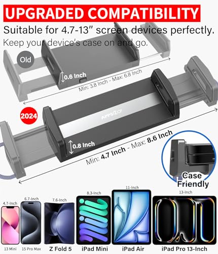 APPS2Car Solid Cup Holder Tablet Mount for Car, iPad Car Mount for Truck - size: 4.7 to 12.9 inches