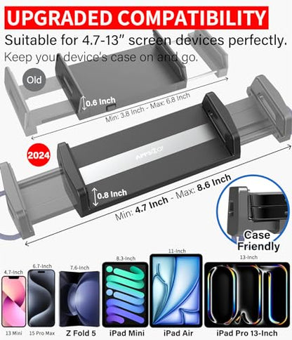 APPS2Car Solid Cup Holder Tablet Mount for Car, iPad Car Mount for Truck - size: 4.7 to 12.9 inches