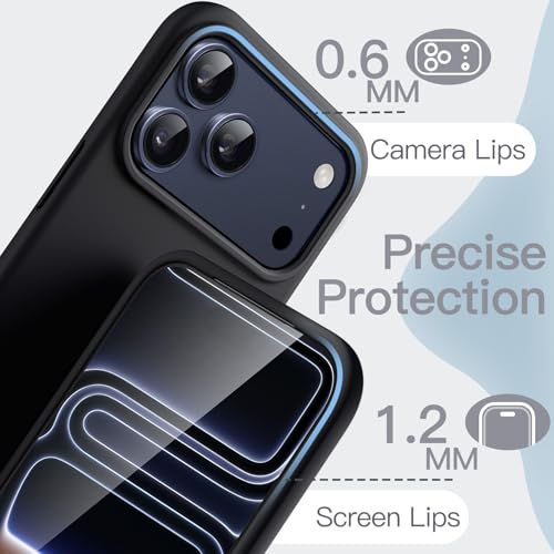 JETech Silicone Case for iPhone 17 Pro Max, Black | Silky Soft Touch, Shockproof Protection, Scratch Resistant, Microfiber Lining - color: Black, size: iPhone 17 Pro Max