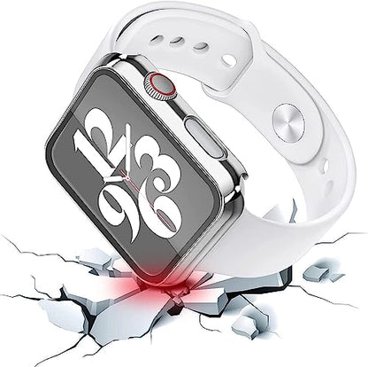 Misxi 2 Pack Hard PC Case with Tempered Glass Screen Protector Compatible with Apple Watch SE 3 SE 2 SE Series 6 Series 5 Series 4 40mm, 1 Sliver + 1 Transparent - color: 1 Silver + 1 Transparent, size: 40mm (Se3/Se2/Se/6/5/4)