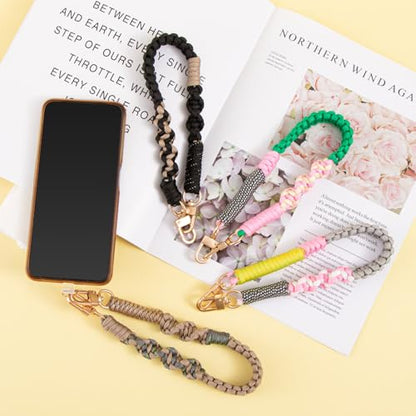 Phone Wrist Strap, Universal Chain with Tether Tab, Nylon Wristlet Charm, Anti-Loss Cell Phone Lanyard (Black)