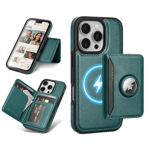 Antsturdy Compatible with MagSafe iPhone 16 Pro Wallet Case,Blue Green - color: Blue Green, size: iPhone 16 Pro - 6.3"