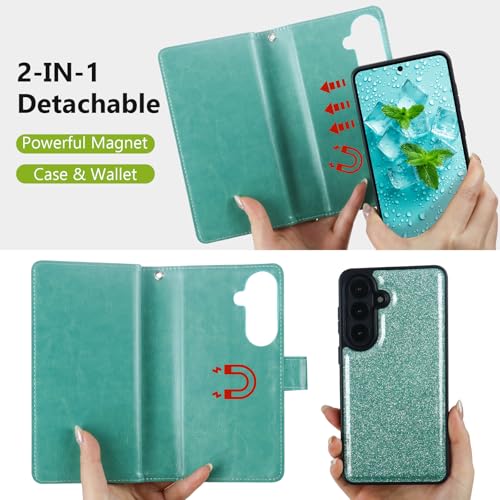 Varikke for Samsung Galaxy S26 Wallet Case Magnetic Detachable, Mint Green - color: Mint, size: Galaxy S26 6.3"