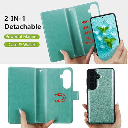 Varikke for Samsung Galaxy S26 Wallet Case Magnetic Detachable, Mint Green - color: Mint, size: Galaxy S26 6.3"