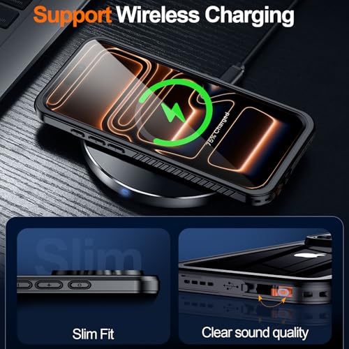 MOZOTER for iPhone 17 Pro Max Case Waterproof,[IPX8 Underwater Case][Full Body Shockproof & Military Dropproof] Clear Sound Quality Built-in Screen Protector for iPhone 17 Pro Max 6.9 inch-Black - size: For iPhone 17 Pro Max-6.9"