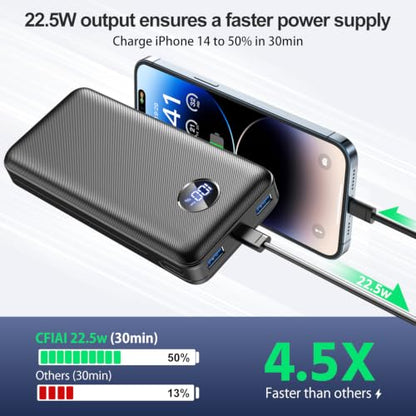 Portable Charger 40000mah Power Bank, USB-C (22.5W) Fast Charging Battery Pack Portable Phone Charger for iPhone 16 Pro/16/15/14/13 Series, Android Samsung Galaxy, Battery Bank for Travel Camping