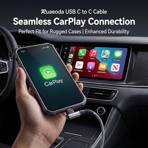 90 Degree USB C CarPlay Cable (6ft 2-Pack), Right Angle 3.1A Fast Charge Cord Compatible with iPhone 17 16 15 Pro Max Galaxy S25, Grey - size: 6Ft 2Pack