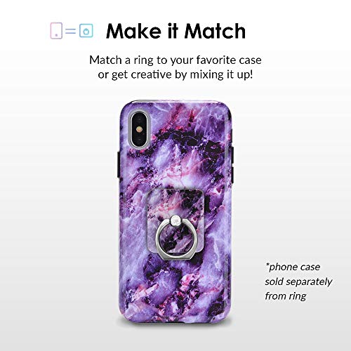 Velvet Caviar Cell Phone Ring Holder - Finger Ring & Stand - Improves Phone Grip Compatible with iPhone, Galaxy and Most Cases (Except Silicone/Leather) - Purple Marble - color: Purple Stone
