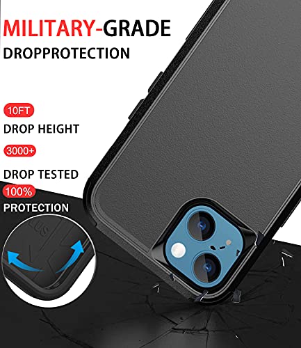 Diverbox for iPhone 13 Case [Shockproof] [Dropproof] [Dust-Proof],Heavy Duty Protection Phone Case Cover for Apple iPhone 13 (Black) - color: 13-Black