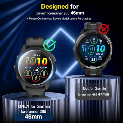 LK 3 Pack for Garmin forerunner 265 Screen Protector, Self-Healing TPU - size: 46mm