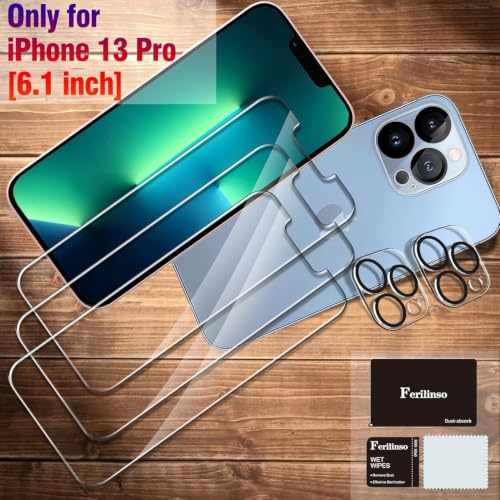 Ferilinso 3 Pack Screen Protector for iPhone 13 Pro, Tempered Glass, HD - size: iPhone 13 Pro 6.1 INCH