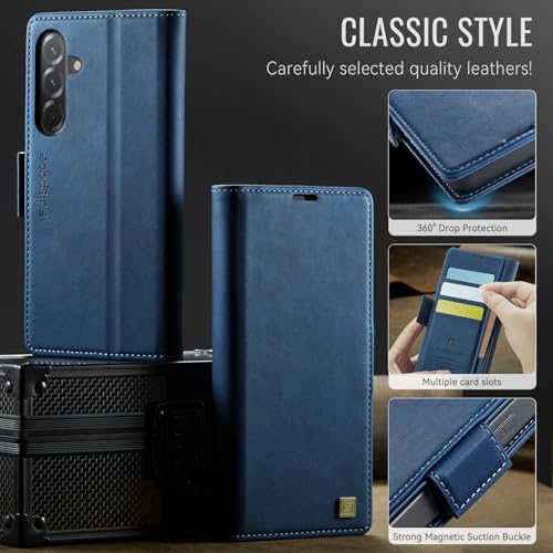 Wallet Case for Samsung Galaxy A56 5G / A36 5G / A37 5G 6.7'' RFID Blocking Credit Card Holder Magnetic Closure Kickstand PU Leather Flip Case Shockproof TPU Inner Protective Cover Blue - color: Blue, size: Samsung Galaxy A56/A36/A37