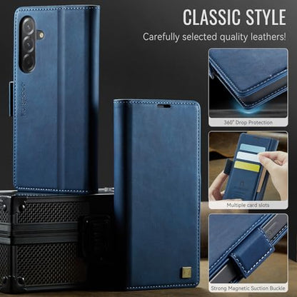 Wallet Case for Samsung Galaxy A56 5G / A36 5G / A37 5G 6.7'' RFID Blocking Credit Card Holder Magnetic Closure Kickstand PU Leather Flip Case Shockproof TPU Inner Protective Cover Blue - color: Blue, size: Samsung Galaxy A56/A36/A37