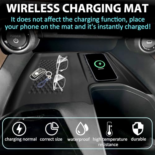 Wireless Charging Anti-Slip Mat for Grand Highlander 2024 2025 2026 Silicone Center Console Phone Charger Pad Liners Anti-Scratch Waterproof Protective Cover Pad Interior Accessories - size: for Grand Highlander 2024 2025