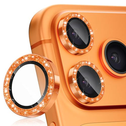 imluckies Camera Lens Protector for iPhone 17 Pro/iPhone 17 Pro Max - color: Bling Orange