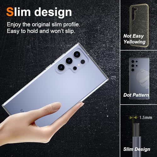 Crystal Clear Compatible with Samsung Galaxy S24 Ultra Case.Soft Slim Fit Transparent Plastic TPU Protective Silicone Cover Phone Cases for Samsung Galaxy S24 Ultra [Slim Thin ] - size: galaxy s24 ultra case