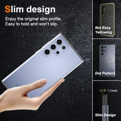 Crystal Clear Compatible with Samsung Galaxy S24 Ultra Case.Soft Slim Fit Transparent Plastic TPU Protective Silicone Cover Phone Cases for Samsung Galaxy S24 Ultra [Slim Thin ] - size: galaxy s24 ultra case