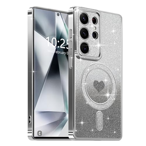 Lafunda Magnetic for Samsung Galaxy S24 Ultra Case Glitter, Black | Luxury Gold Edge Electroplating Case for Women Girls Men, Bling Silicone Shockproof Camera Protection Soft TPU Bumper Cover - color: Black, size: Samsung Galaxy S24 Ultra