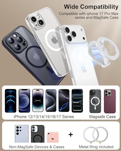 MagSafe Ring Stand Double-Sided Magnetic Phone Grip, Finger Loop Kickstand - color: Sliver