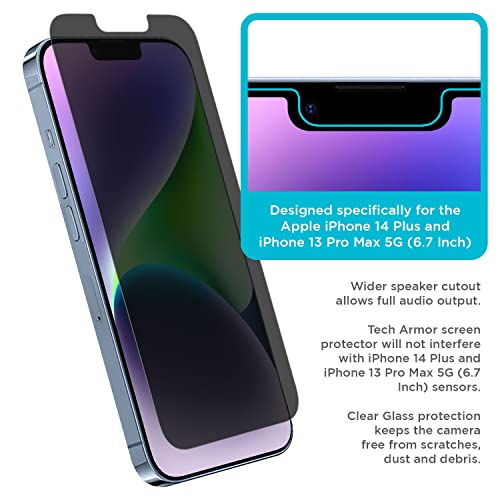 Tech Armor Privacy Screen Protector for iPhone 14 Plus & 13 Pro Max 1-Pack - size: iPhone 14 Plus / 13 Pro Max-6.7 Inch