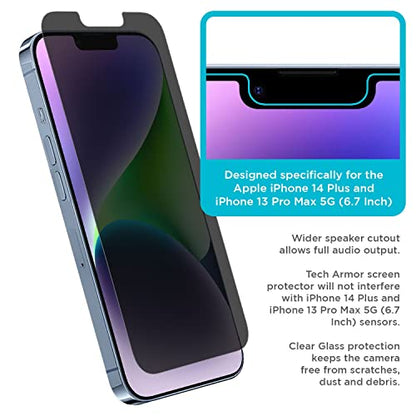 Tech Armor Privacy Screen Protector for iPhone 14 Plus & 13 Pro Max 1-Pack - size: iPhone 14 Plus / 13 Pro Max-6.7 Inch