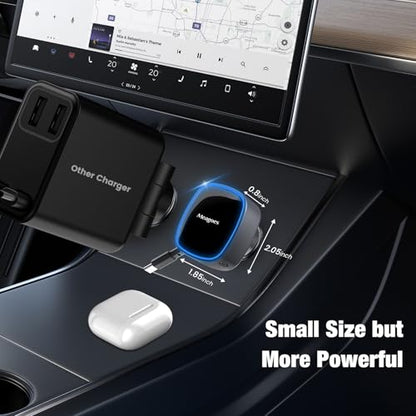 90W Retractable Car Charger USB C Super Fast for iPhone 18 Pro Max/Duo/17