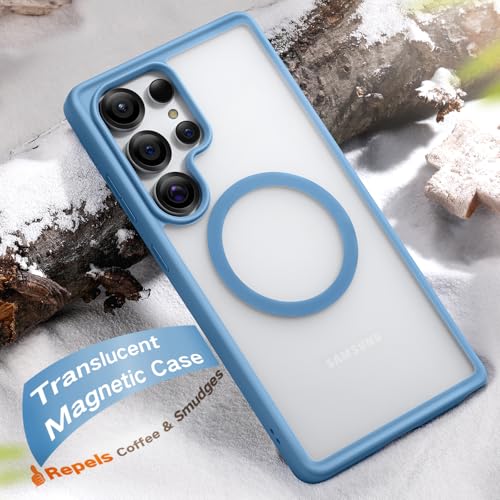 Maledan StainGuard Case for Samsung Galaxy S25 Ultra - Compatible with MagSafe S25 Ultra Case, Slim Magnetic Phone Cases for Samsung S25 Ultra Case Cover [Qi2 Certified][Military Shockproof], Sky Blue - color: StainGuard Steel Sky