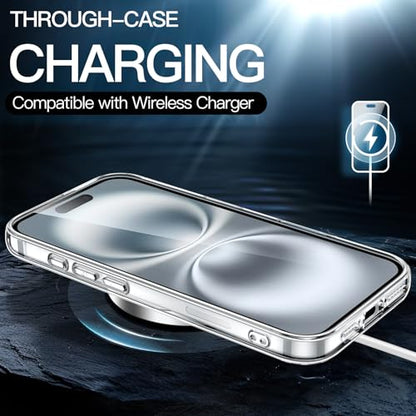 JETech Case for iPhone 16 Plus, Anti-Yellowing, Clear | Shockproof Protection, Scratch Resistant Hard PC Back, Durable Transparent TPU Bumper - color: Clear, size: iPhone 16 Plus