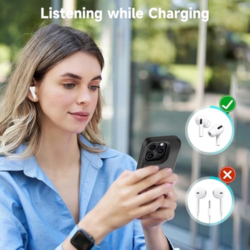 Battery Case for iPhone 16 Pro Max (6.9 Inch) 5000mAh, Slim Rechargeable Extended Charging Case Power Bank with Stand, Portable Protective Phone Case with Battery for iPhone 16 Pro Max Black