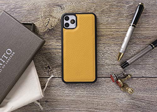Venito Lucca Leather Case Compatible with iPhone 11 Pro Max (6,5inch) – Extra Secure with Padded Back Cover -Yellow - color: Yellow, size: iPhone 11 Pro Max