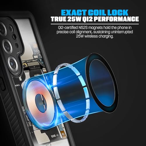 Encased Waterproof Case for Samsung Galaxy S26 Ultra with Belt Clip - Full Body Protective Cover with Built-in Screen Protector & Holster (Clear/Black) - size: S26 Ultra