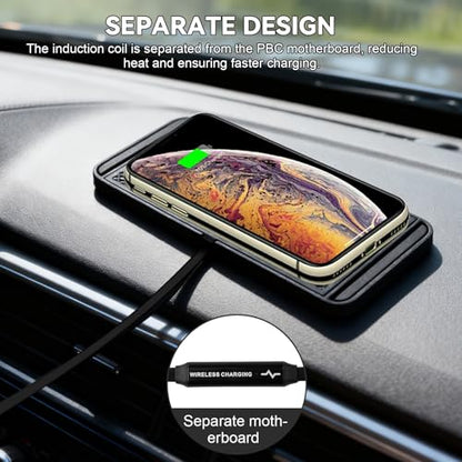 ZPSHYD Wireless Charging Pad for Car Phone Charger Non Slip Fast Charging Pad Compatible with Android iOS Qi Devices (USB Port 30cm Cable) - color: USB Port 30cm Cable