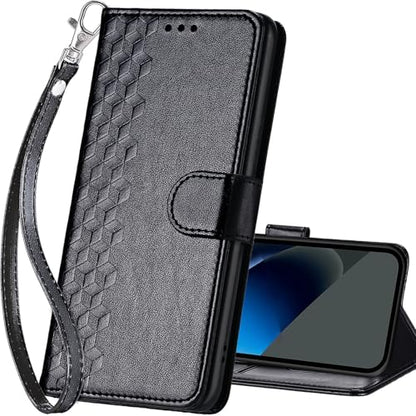 for Google Pixel 10a Wallet case, Black-Cube | 3 Card Holders, Kickstand, Shockproof TPU Shell, PU Leather, Magnetic Closure, Protective Flip Folio Cover, Women - color: 4