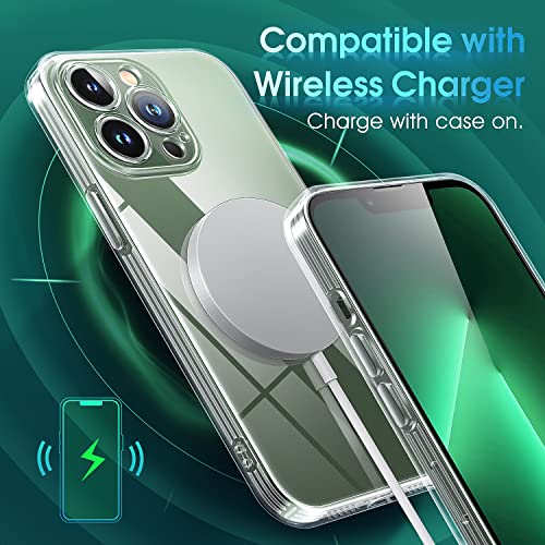 Supdeal Crystal Clear Case for iPhone 13 Pro, [Not Yellowing] [Camera Protection] [Military Grade Drop Tested] Transparent Shockproof Protective Soft Silicone Slim Cover, 6.1 inch, Transparent - color: Transparent, size: iPhone 13 Pro
