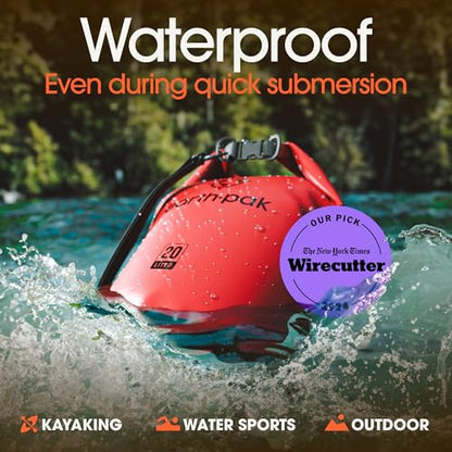 Earth Pak Waterproof Dry Bag - Roll Top Waterproof Backpack Sack Keeps Gear Dry for Kayak with Waterproof Phone Case - color: Red, size: 10L