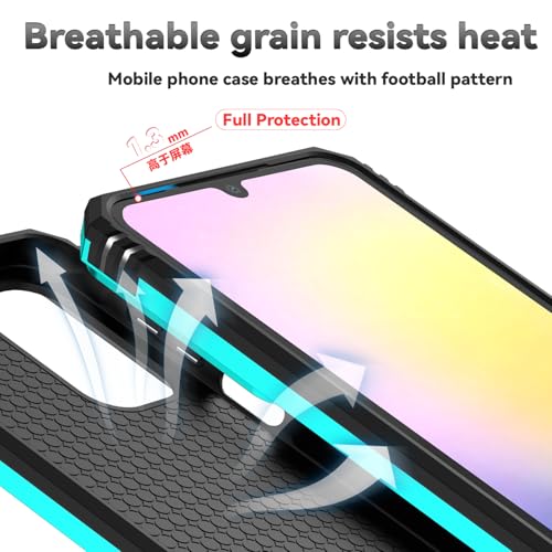for Samsung Galaxy A17 / Galaxy A26 5G Case, with Slide Camera Cover HD Screen Protector [Military Grade Drop Tested] Ring Holder Kickstand Protective Phone Case for Samsung Galaxy A17, Mint - color: Mint w/ Slide Camera 2nd gen. Military Grade