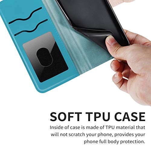 Wallet Case for Samsung Galaxy A13 5G 2021 with Card Holder/Slot,Leather Flip Folio Stand Shell Magnetic Closure Wrist Strap Kickstand Phone Case(Galaxy A13 5G 6.5 inch) Turquoise - color: Turquoise, size: Samsung Galaxy A13 5G